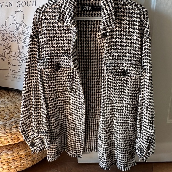 Tweed Houndstooth Shirt Jacket - Picture 3 of 4